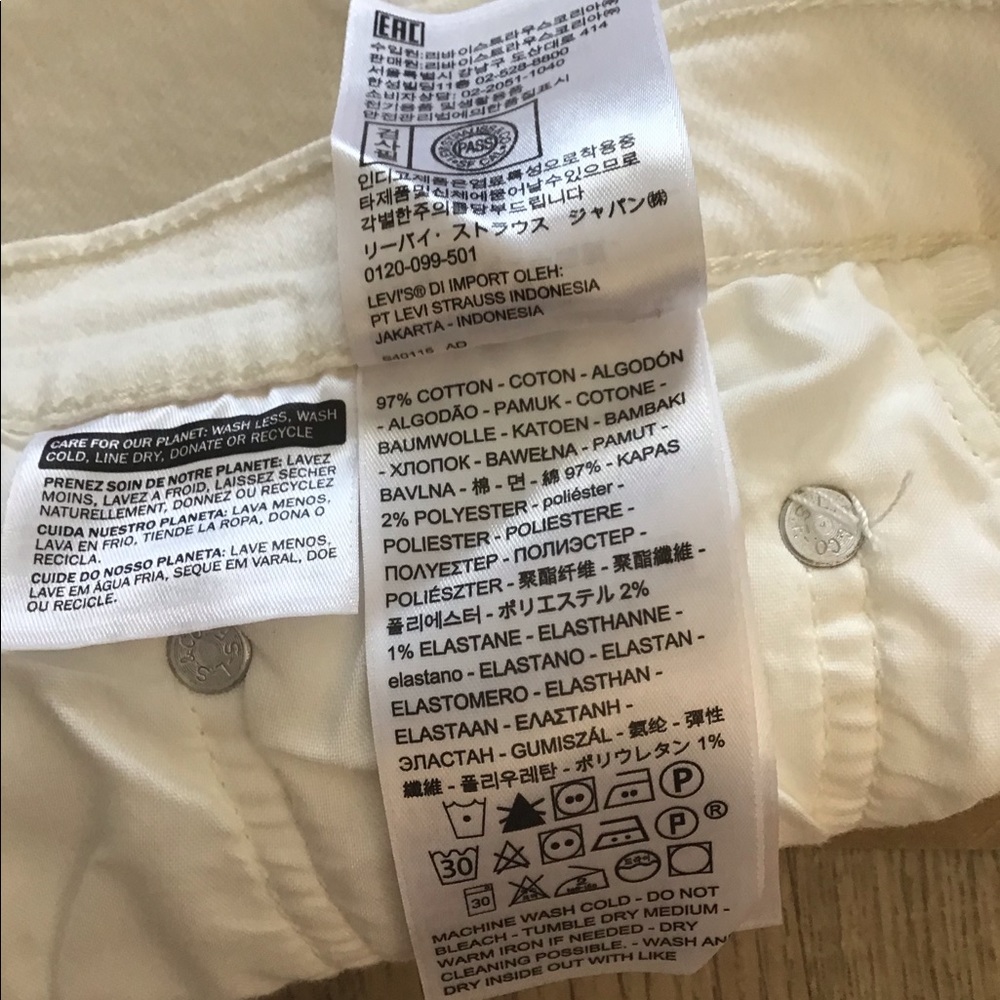 LEVI’S 501 MID~RISE SHORTS  WHITE💕 - Picture 6 of 8